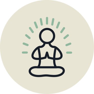 Buda meditasyon simgesi ana hatlar biçiminde