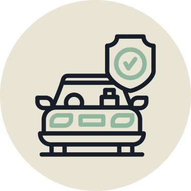 Bir araba simgesinin vektör illüstrasyonu