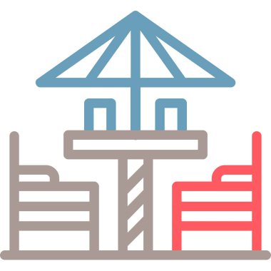 Bir bina simgesinin vektör illüstrasyonu