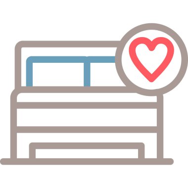 aşk vektörü renk çizgisi simgesi