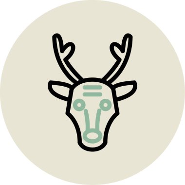 Ren geyiği. Web simgesi basit illüstrasyon