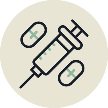 Şırınga, tıbbi ikon. vektör illüstrasyonu