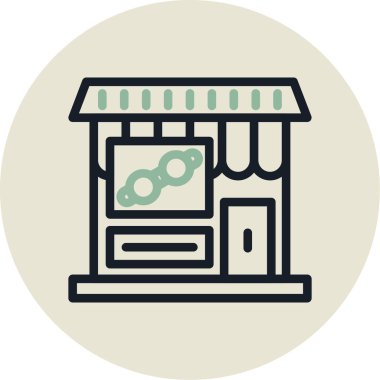 Dükkan. Web simgesi basit illüstrasyon
