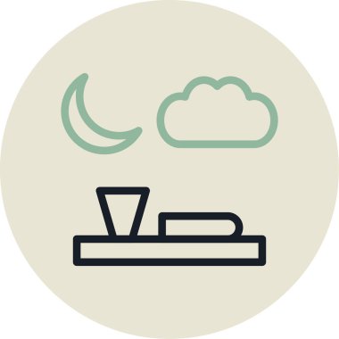 vektör ay ve bulut simgesi