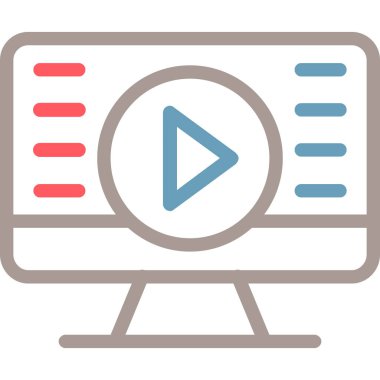 Akıllı TV Hattı Çoklu Renk, Vektör İllüstrasyonu