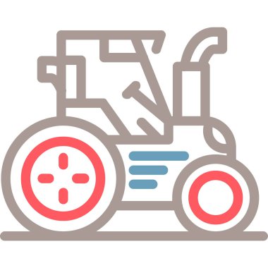 Traktör ikon vektör illüstrasyonu