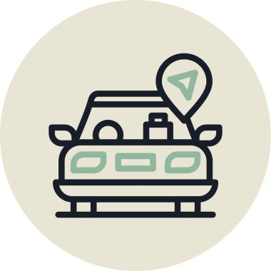 araba simgesi, vektör illüstrasyonu