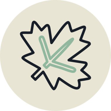 Bir yaprak simgesinin vektör illüstrasyonu