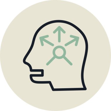 Beyin. Web simgesi basit illüstrasyon