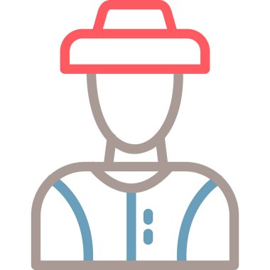 Şapka ikonlu adam. vektör illüstrasyonu