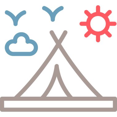 Bir çadır simgesinin vektör illüstrasyonu