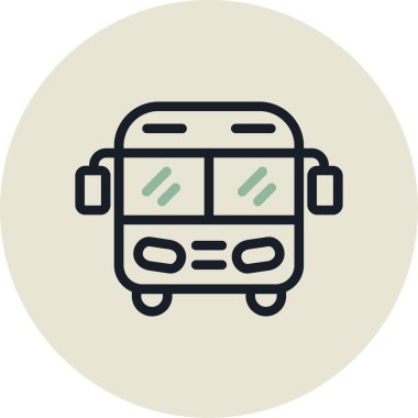 Otobüs. Web simgesi basit illüstrasyon