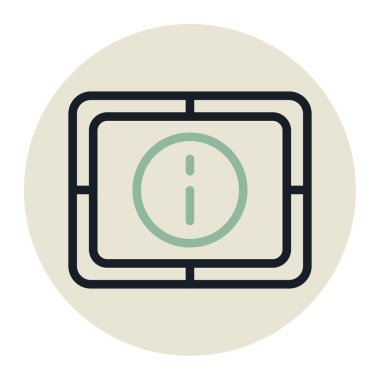 bilgisayar vektör dairesi düz simgesi