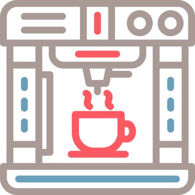 Kahve makinesi simgesi, vektör illüstrasyonu