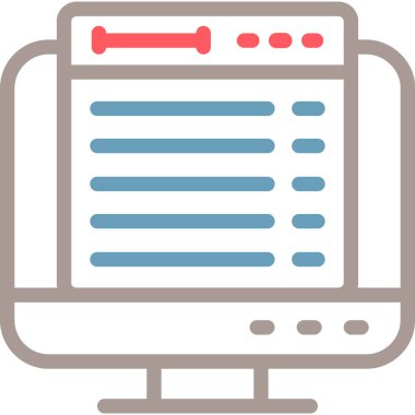 Bilgisayar. Web simgesi basit illüstrasyon