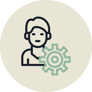 Müşteri servisi. Web simgesi basit illüstrasyon