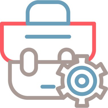 Bir evrak çantası simgesinin vektör illüstrasyonu