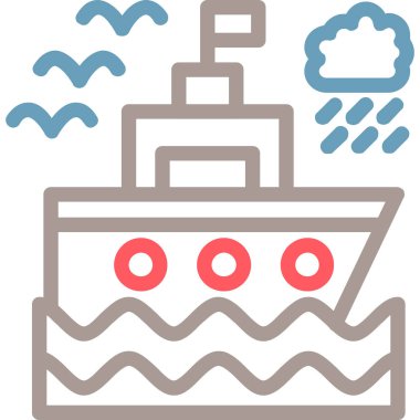 Yolcu gemisi. Web simgesi vektör illüstrasyonu