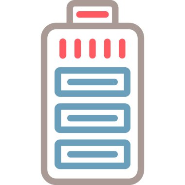 Yeşil Pil Sembol Çizgisi Çoklu Renk, Vektör İllüstrasyonu