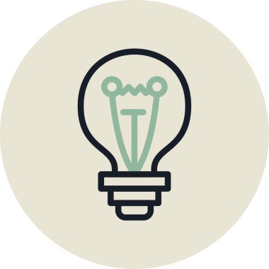 Ampul simgesinin vektör illüstrasyonu