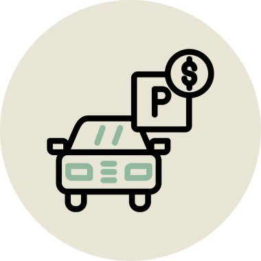 Araba park vektör simgesi