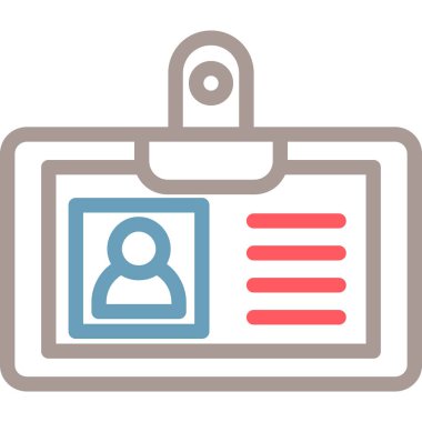 Kimlik kartı simgesi. vektör illüstrasyonu