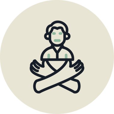 Meditasyon modern ikon vektör illüstrasyonu