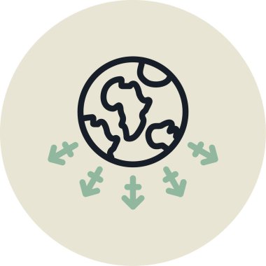 küresel ısınma renk ikonu vektör çizimi