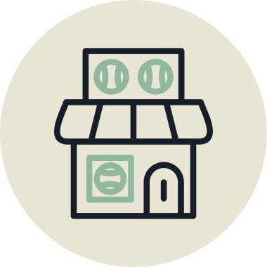 Bina. Web simgesi basit illüstrasyon