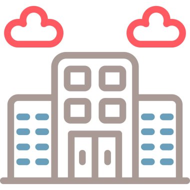 Bina. Web simgesi basit illüstrasyon