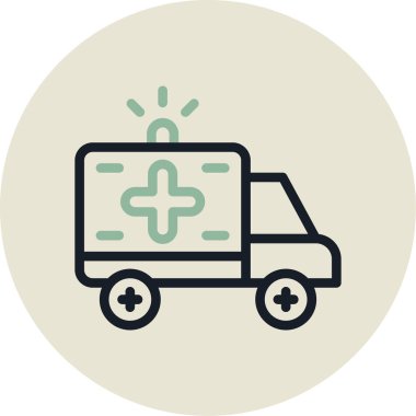 Bir ambulans simgesinin vektör çizimi