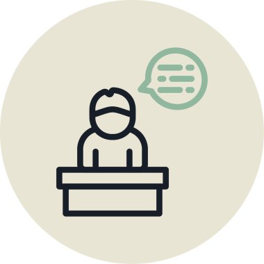 Dizüstü bilgisayar simgesi olan adamın vektör illüstrasyonu