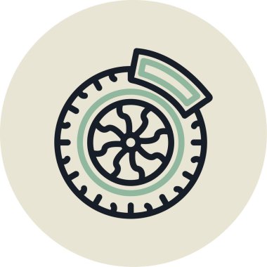 Dairesel testere simgesinin vektör illüstrasyonu