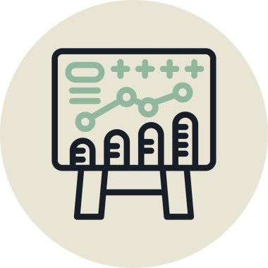 Doldurulmuş ana hatlar biçiminde analiz iş grafiği simgesi