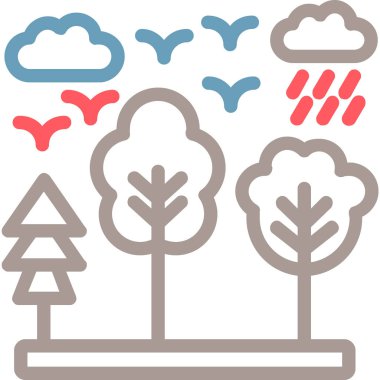 ağaç simgesinin vektör illüstrasyonu