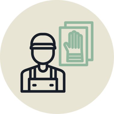 Bir işçi simgesinin vektör illüstrasyonu