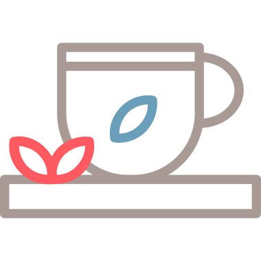 Yaprakları ile kahve fincanı