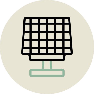 Güneş paneli simgesi, vektör illüstrasyon tasarımı