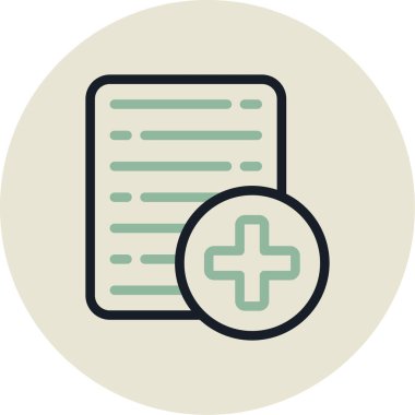 Tıbbi rapor. Web simgesi vektör illüstrasyonu