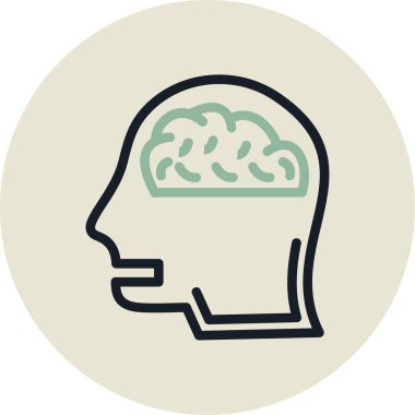 Beyin. Web simgesi basit illüstrasyon