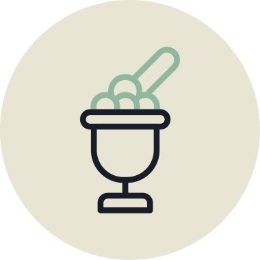 Bir kase yiyecek ikonu vektör illüstrasyonu