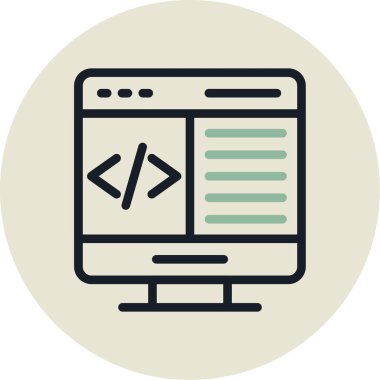 Programlama düz vektör simgesi
