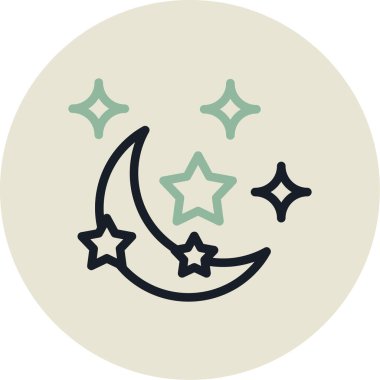 Ay ikonu vektör illüstrasyonu