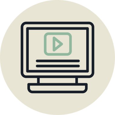 video. Web simgesi basit illüstrasyon