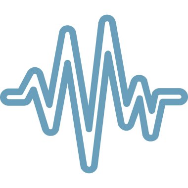 Nabız dalgaları vektör simgesi. biçim düz simge sembolü, kobalt rengi, beyaz arkaplan.