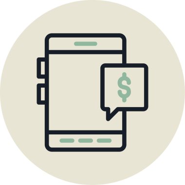 Bir cep telefonu simgesinin vektör illüstrasyonu