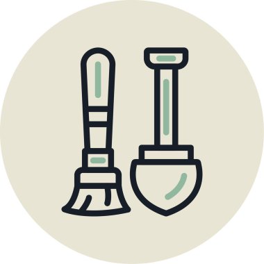 Bahçe küreği simgesinin vektör illüstrasyonu