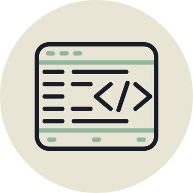 Simge vektör illüstrasyonu kodlanıyor