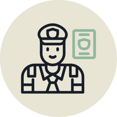 Polis memuru simgesinin vektör illüstrasyonu