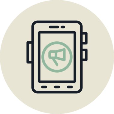 akıllı telefon saat, simge, basit tasarım illüstrasyonu